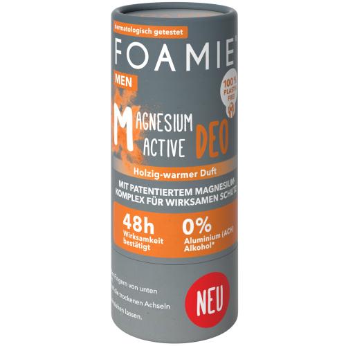 Foamie Men Power Up Magnesium Active Solid Deodorant Ανδρικό Αποσμητικό σε Μορφή Stick 48ωρης Προστασίας με Φρέσκο Άρωμα Λουλουδιών που Διαρκεί 40g